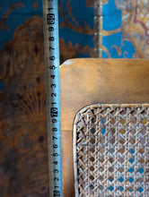 Load image into Gallery viewer, Antique Elm Cane Chair With Woven Seat &amp; Back - Petite Occasional Or Child’s Chair
