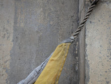 Load image into Gallery viewer, Large Vintage Nautical Signal Pennant Flag Textile - Blue &amp; Yellow Maritime Wall Hanging - 149 x 104 cm
