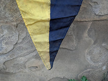 Load image into Gallery viewer, Large Vintage Nautical Signal Pennant Flag Textile - Blue &amp; Yellow Maritime Wall Hanging - 149 x 104 cm
