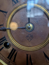 Load image into Gallery viewer, Antique Ansonia Carved Wood Mantel Clock With Brass Pendulum &amp; Ornate Glass Door, Roman Dial, Working – 57cm
