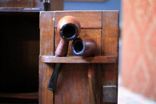 Load image into Gallery viewer, Antique Arts and Crafts Carved Oak Smoker’s / Pipe Cabinet C.1910
