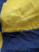 Load image into Gallery viewer, Large Vintage Nautical Signal Pennant Flag Textile - Blue &amp; Yellow Maritime Wall Hanging - 149 x 104 cm
