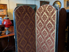 Load image into Gallery viewer, Antique Six-Panel Folding Screen Room Divider - Blue &amp; Gilt Baroque Panels With Damask Reverse - Approx 1.8m Tall
