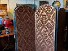 Load image into Gallery viewer, Antique Six-Panel Folding Screen Room Divider - Blue &amp; Gilt Baroque Panels With Damask Reverse - 1.8m Tall
