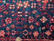 Load image into Gallery viewer, 5'1" x 3'3" - Vintage Tribal Medallion Hand-Knotted Wool Rug - Red &amp; Midnight Blue - 154 x 100 cm
