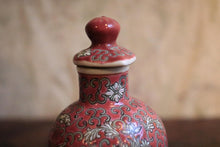 Load image into Gallery viewer, Vintage Chinese Pink Chinoiserie Lidded Ginger Jars &amp; Stoppered Bottle Trio
