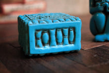 Load image into Gallery viewer, Vintage Chinese Turquoise Resin Snuff Bottles – Carved Dragon &amp; Monkey Figures, 6 Cm Tall
