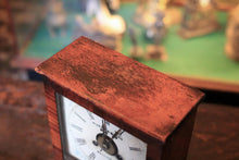 Load image into Gallery viewer, Antique Wooden Mantel Clock In Working Order - Murr &amp; Sons Bellingham, Painted Detail
