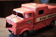 Load image into Gallery viewer, Vintage Tri-Ang County Council Fire Service Tin Toy Truck, Red Metal Lorry, Midcentury Collectors Display Piece, 36cm
