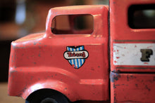 Load image into Gallery viewer, Vintage Tri-Ang County Council Fire Service Tin Toy Truck, Red Metal Lorry, Midcentury Collectors Display Piece, 36cm

