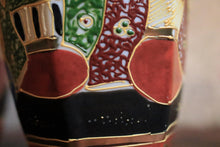 Load image into Gallery viewer, Pair Of Vintage Japanese Hand Painted Samurai Satsuma Moriage Vases - 20cm / 7.87in
