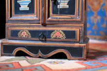 Load image into Gallery viewer, Hand Painted Indian Folk Art Cabinet With Floral Panels - Small Storage Cupboard With Drawer
