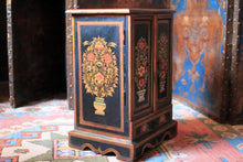 Load image into Gallery viewer, Hand Painted Indian Folk Art Cabinet With Floral Panels - Small Storage Cupboard With Drawer

