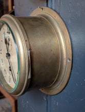 Load image into Gallery viewer, Vintage Smiths Astral Brass Bulkhead Ship’s Clock With Key - Nautical Maritime Wall Clock
