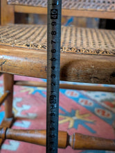 Load image into Gallery viewer, Antique Elm Cane Chair With Woven Seat &amp; Back - Petite Occasional Or Child’s Chair
