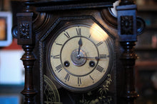 Load image into Gallery viewer, Antique Victorian Mantel Clock With Architectural Columns – 46cm / 18.1" Tall
