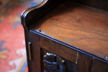 Load image into Gallery viewer, Antique Arts and Crafts Carved Oak Smoker’s / Pipe Cabinet C.1910
