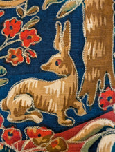 Load image into Gallery viewer, Vintage Medieval Style Woven Tapestry Wall Hanging With Falconer &amp; Lion - 121.5 x 77 cm - With 146 cm Pole
