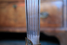 Load image into Gallery viewer, Antique Art Deco Lion Head Fluted Glass Trumpet Vase On Marble Base - 53cm

