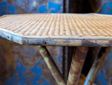 Load image into Gallery viewer, Vintage Bamboo &amp; Cane Tripod Plant Stand Or Occasional Table
