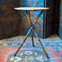 Load image into Gallery viewer, Vintage Bamboo &amp; Cane Tripod Plant Stand Or Occasional Table
