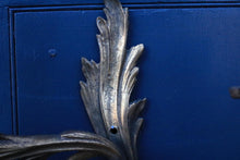 Load image into Gallery viewer, Antique Rococo Revival Wall Sconces – Pair Of Gilt Metal Two-Light Candle Holders
