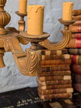 Load image into Gallery viewer, Vintage Giltwood 6-Arm Chandelier - French Rococo Revival Ceiling Light - 53cm Dia - Rewired
