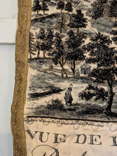 Load image into Gallery viewer, Vintage Salzburg Scenic Tapestry Wall Hanging - Black &amp; Cream Toile Landscape - 115 x 72 cm
