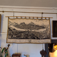 Load image into Gallery viewer, Vintage Salzburg Scenic Tapestry Wall Hanging - Black &amp; Cream Toile Landscape - 115 x 72 cm
