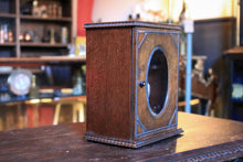 Load image into Gallery viewer, Antique Oak Smoker’s Cabinet With Oval Glazed Door - Tobacco Cabinet - 17 x 22 x 30.5 cm

