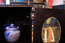 Load image into Gallery viewer, Antique Oak Smoker’s Cabinet With Oval Glazed Door - Tobacco Cabinet - 17 x 22 x 30.5 cm
