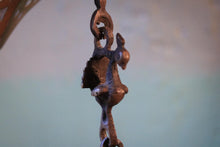 Load image into Gallery viewer, Antique Indian Hanging Diya Oil Lamp - Bird Form Bronze Temple Lantern
