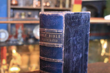 Load image into Gallery viewer, Antique Victorian Holy Bible Illustrated - Cassell Petter &amp; Galpin - Leather Bound Gilt Spine - Over 900 Engravings - C.1860
