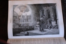 Load image into Gallery viewer, Antique Victorian Holy Bible Illustrated - Cassell Petter &amp; Galpin - Leather Bound Gilt Spine - Over 900 Engravings - C.1860
