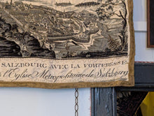 Load image into Gallery viewer, Vintage Salzburg Scenic Tapestry Wall Hanging - Black &amp; Cream Toile Landscape - 115 x 72 cm
