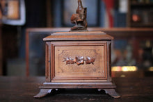 Load image into Gallery viewer, Antique Black Forest Cigar Cabinet - Carved Bird Lid - 23 X 20 X 23 Cm
