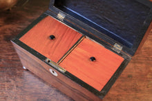 Load image into Gallery viewer, Antique Georgian Rosewood Tea Caddy - C.1810 - 20 X 11 X 13 Cm
