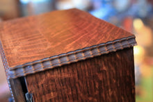 Load image into Gallery viewer, Antique Oak Smoker’s Cabinet With Oval Glazed Door - Tobacco Cabinet - 17 x 22 x 30.5 cm
