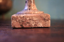 Load image into Gallery viewer, Antique Marble Tazza Pedestal Dish - Neoclassical Vanity Trinket Bowl - 14cm Diameter x 10cm Tall
