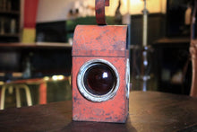Load image into Gallery viewer, Vintage Railway Signal Lamp - Distressed Red Oil Lantern With Twin Red Lenses - 35cm
