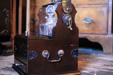 Load image into Gallery viewer, Vintage Locking Tantalus Decanter Box With Key - Cut Glass Decanters &amp; Tumblers
