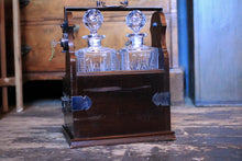 Load image into Gallery viewer, Vintage Locking Tantalus Decanter Box With Key - Cut Glass Decanters &amp; Tumblers
