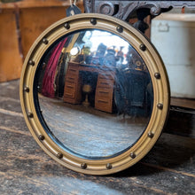Load image into Gallery viewer, Vintage Convex Regency Style Butlers Porthole Mirror -49cm (19.3in) -
