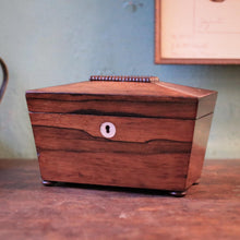 Load image into Gallery viewer, Antique Georgian Rosewood Tea Caddy - C.1810 - 20 X 11 X 13 Cm
