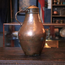 Load image into Gallery viewer, Antique Large Copper Lidded Water Jug - Rustic Farmhouse Ewer Pitcher - 41cm / 16.1in
