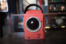 Load image into Gallery viewer, Vintage Railway Signal Lamp - Distressed Red Oil Lantern With Twin Red Lenses - 35cm
