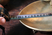 Load image into Gallery viewer, Vintage Art Nouveau Brass-Tone Swan Handle Nut Bowl - Leaf &amp; Vine Tripod Dish
