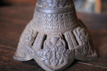 Load image into Gallery viewer, Vintage Duplex Oil Lamp - Opaline Milk Glass Globe Shade - Floral Ceramic Font - 59cm Tall
