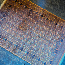 Load image into Gallery viewer, 6'2" x 4'2" - Vintage Pakistani Bokhara  Hand-Knotted Wool Rug - Rust Brown &amp; Indigo Blue - 188 x 128 cm

