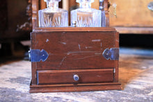 Load image into Gallery viewer, Vintage Locking Tantalus Decanter Box With Key - Cut Glass Decanters &amp; Tumblers

